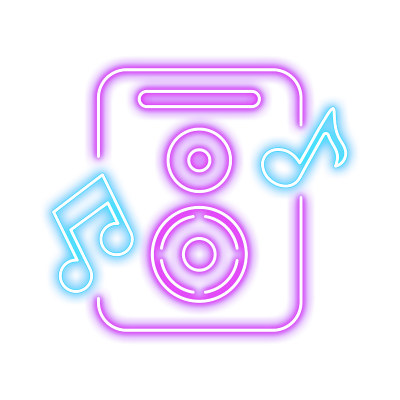 Icône néon enceinte